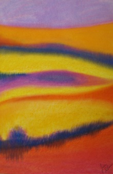 Dusk Abstract Pastel Painting