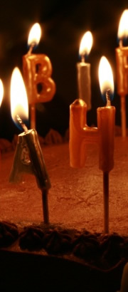 Birthday Candles Burning on a Cake