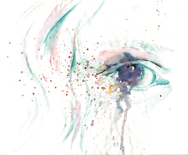 painting of an eye with tears