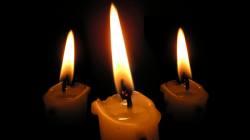 three lit candles