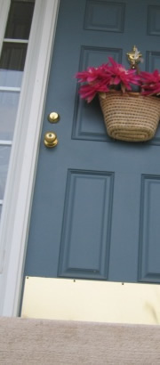 Light blue front door