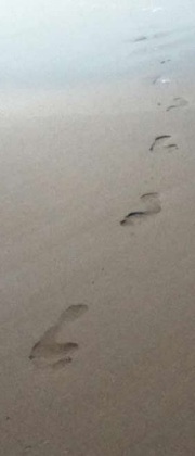 Footprints on beach