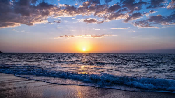 beautiful sunset over a beach