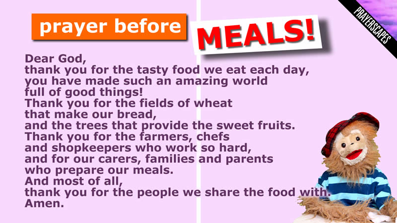 A short prayer for children to say before mealtime