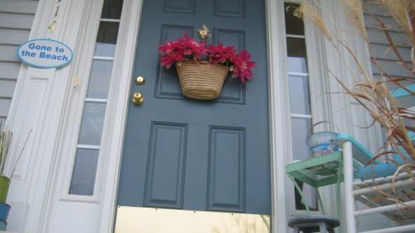 Light blue front door