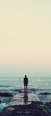 Man standing in the sea