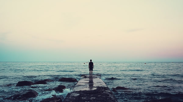 Man standing in the sea